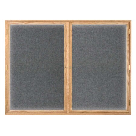 United Visual Products Double Door Indoor Enclosed Easy Tack Bo UV305EZ-GREEN-GOLD